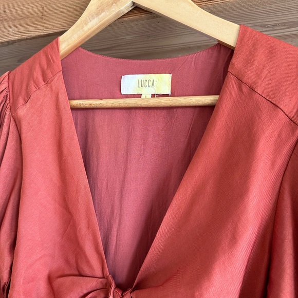 Lucca Couture Bow Tie Dress in Blood Orange / Size S - Picture 5 of 5